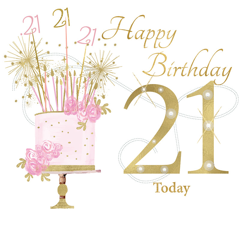 Rush Designs Female 21st Birthday Large Card