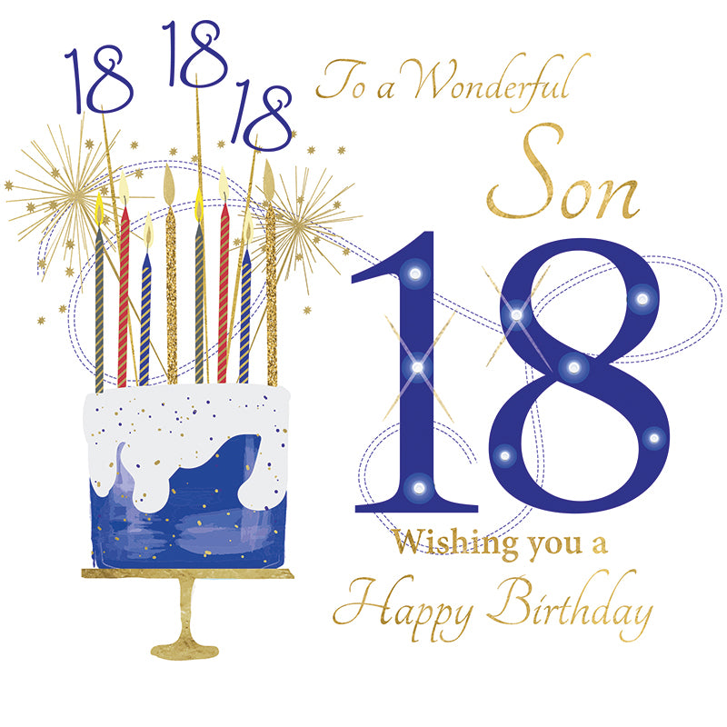 Rush Designs Son 18th Birthday Large Card