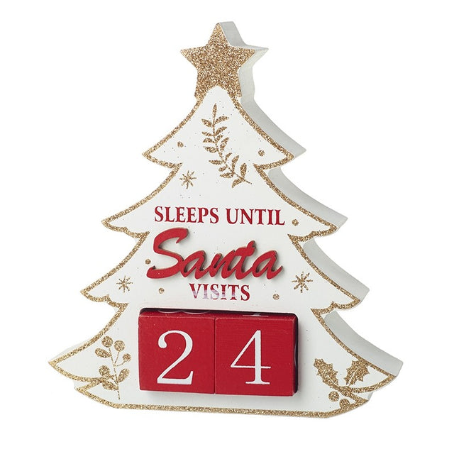 Sleeps Until Santa Visits Tree Countdown