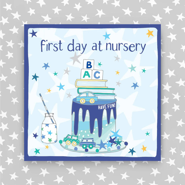 First Day At Nursery Blue Card