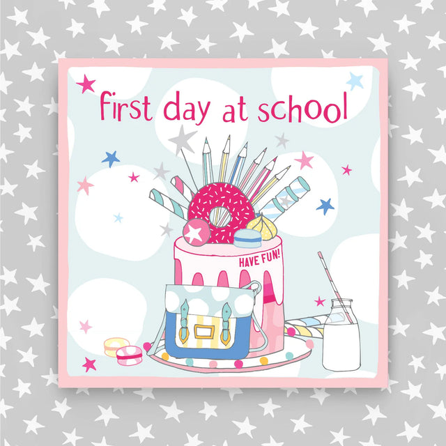 First Day At School Pink Card