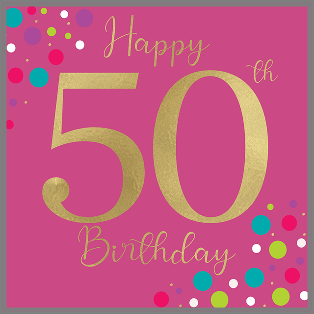 Rush Happy 50th Pink Card