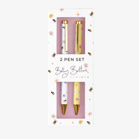 Belly Button Giftware 2 Pen Set - White and Yellow