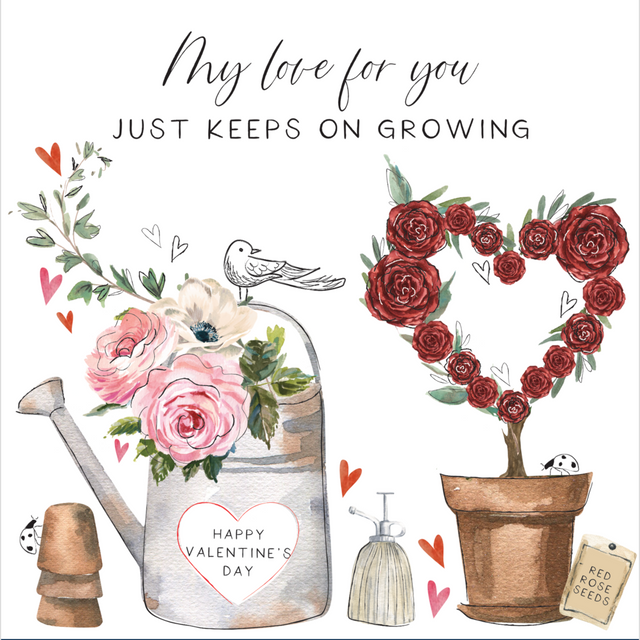 Love Keeps Growing Valentines Card