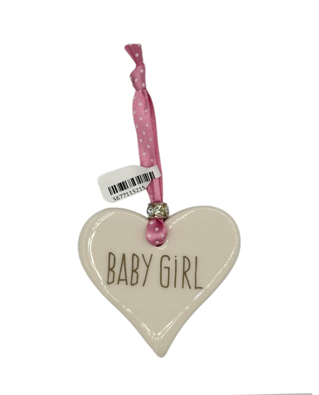 Baby Girl Ceramic Heart