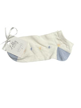 Off White Blue Heel & Toe Trainer Socks
