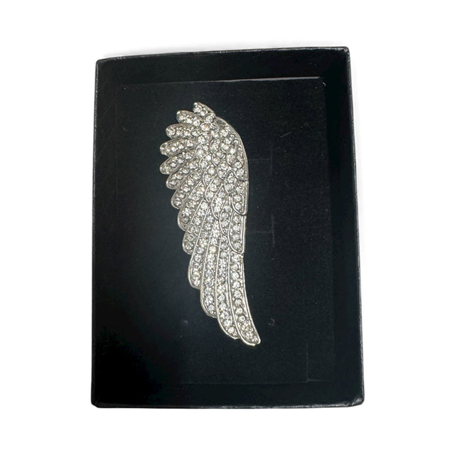Angel Wing Crystal Brooch - SILVER