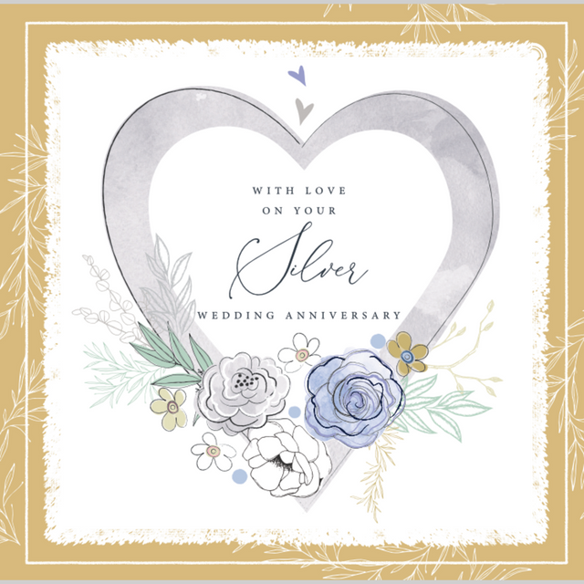 Large Silver Anniversary Card