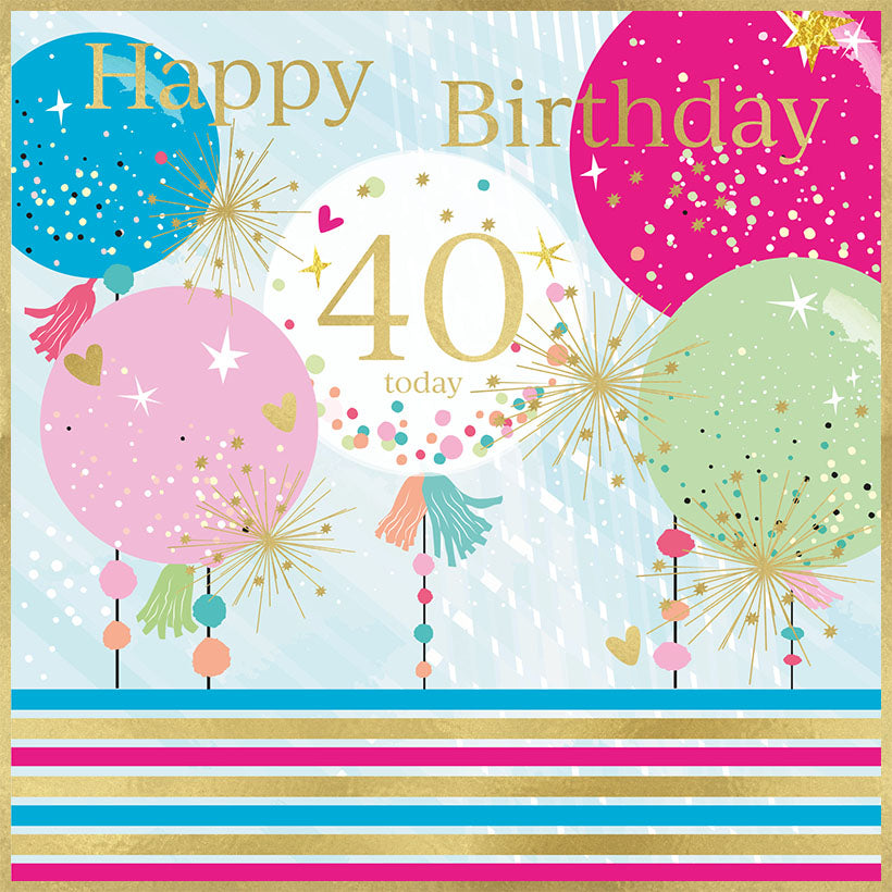 Rush Designs 40th Birthday Card