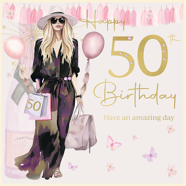 Rush Designs Female 50th Birthday Card