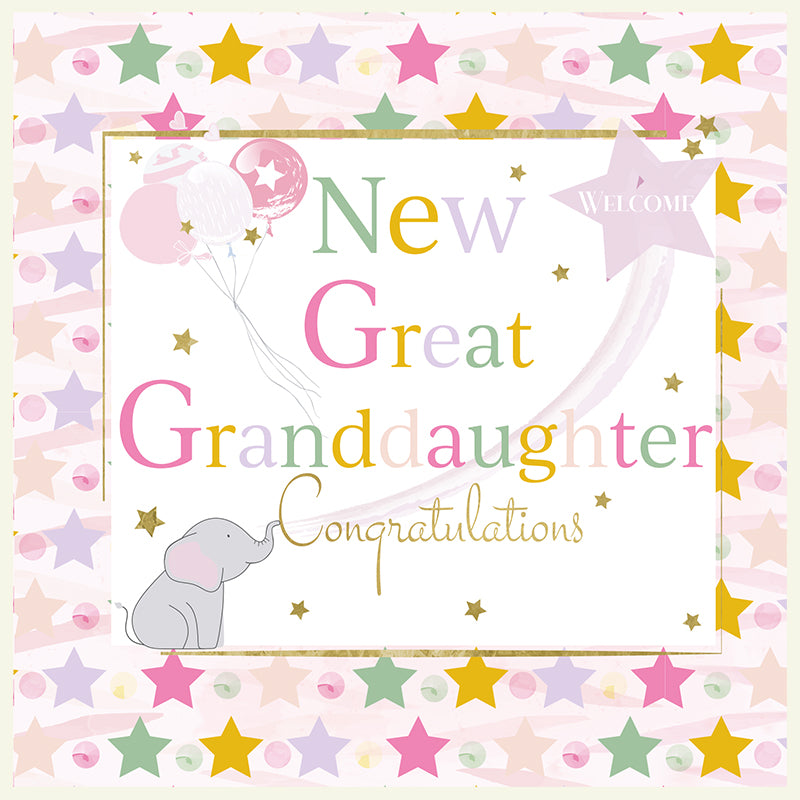 Rush Designs New Great Granddaughter Card