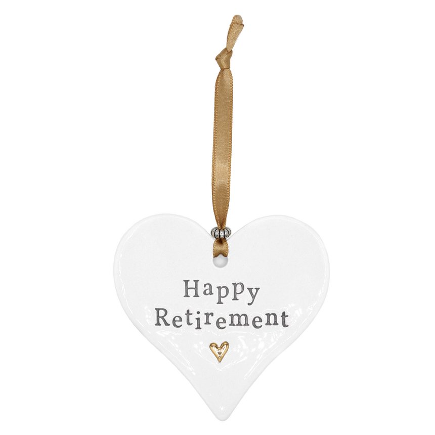 Happy Retirement Ceramic Heart