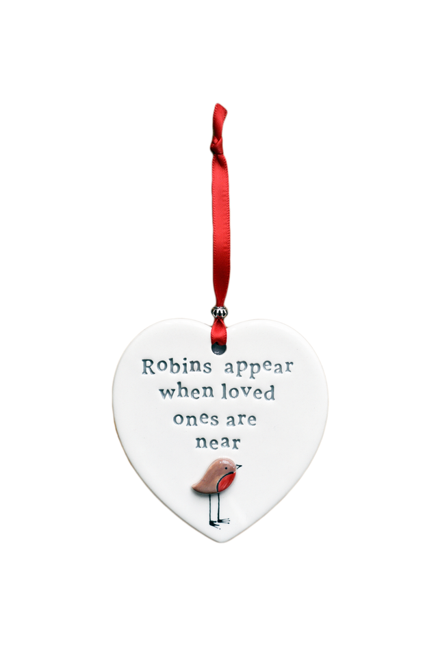 Robins Appear Ceramic Heart