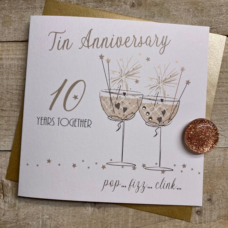 10th Anniversary Card - Coupe Glasses