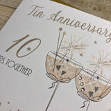 10th Anniversary Card - Coupe Glasses