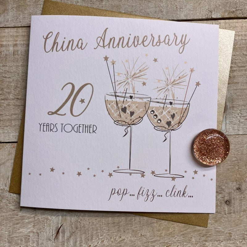 20th Anniversary Card - Coupe Glasses