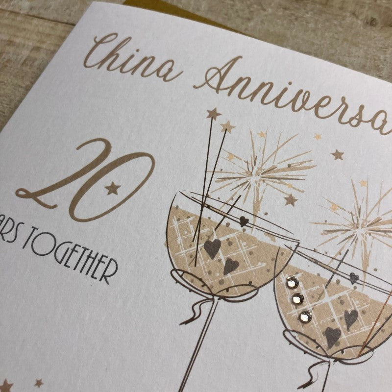 20th Anniversary Card - Coupe Glasses