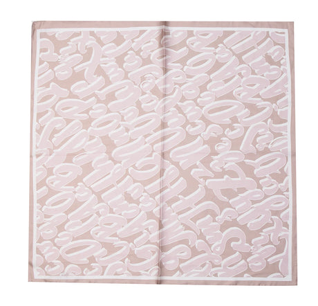 Pink Bubble Letters Silky Square Scarf