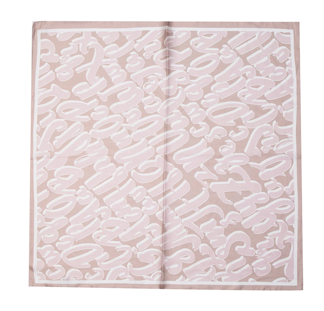 Pink Bubble Letters Silky Square Scarf