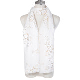 White Scarf with Star Detail