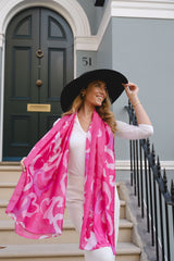 Large Fuchsia Heart Scarf