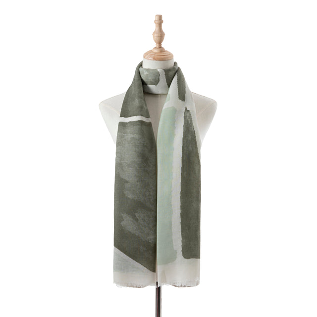 Artichoke Green Colour Block Scarf