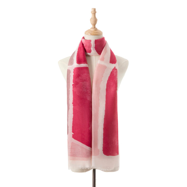 Peony Pink Colour Block Scarf