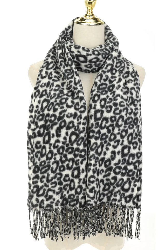Black & White Animal Print Scarf