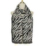 Black/Grey Zebra Print Scarf