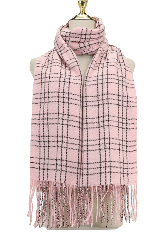 Pink Check Scarf