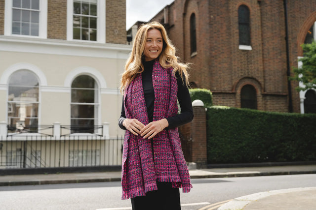 Fuchsia with Coloured Fleck Scarf