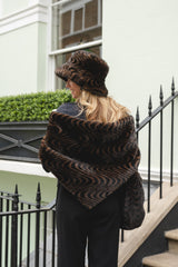 Faux Fur Cross Over Scarf - Zebra
