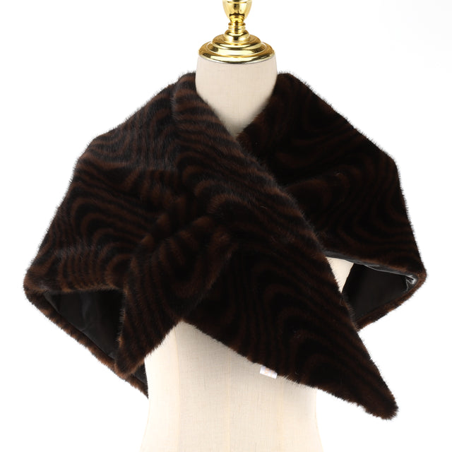 Faux Fur Cross Over Scarf - Zebra