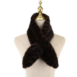 Slim Faux Fur Cross Over Scarf - Zebra