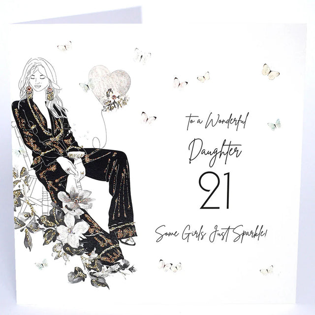 Wonderful Daughter 21st Birthday Large Card