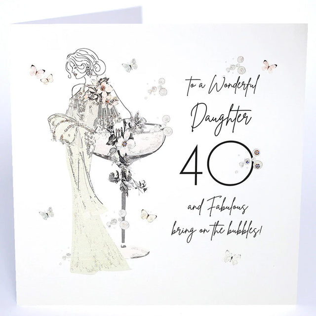 Wonderful Daughter 40th Birthday Large Card