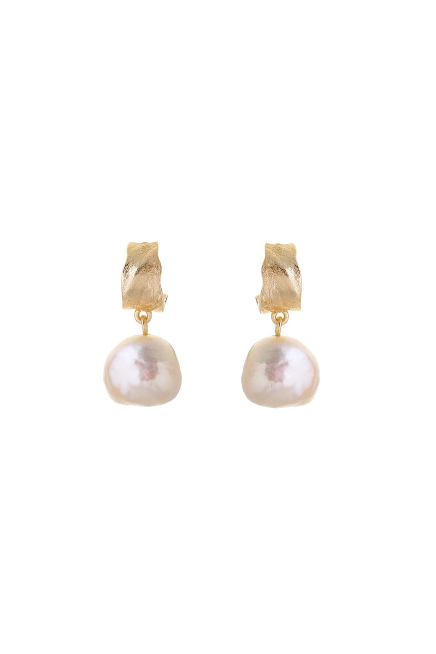 Tutti Freshwater Pearl Earrings Gold