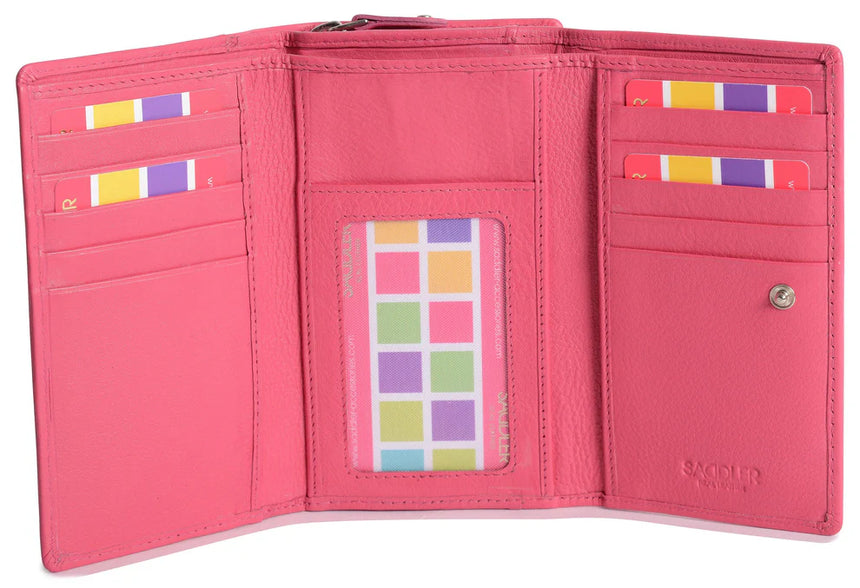 Saddler Eleanor Tri Fold Purse -  Fuchsia