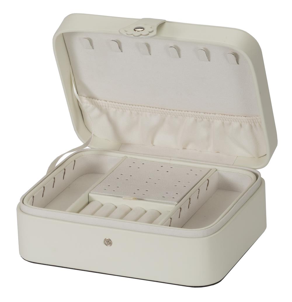 Sarah Cream Quilted Jewellery Box