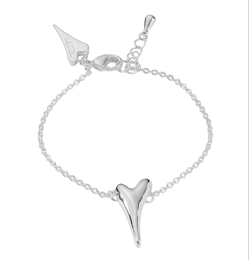 Miss Dee Solid small heart Bracelet Silver