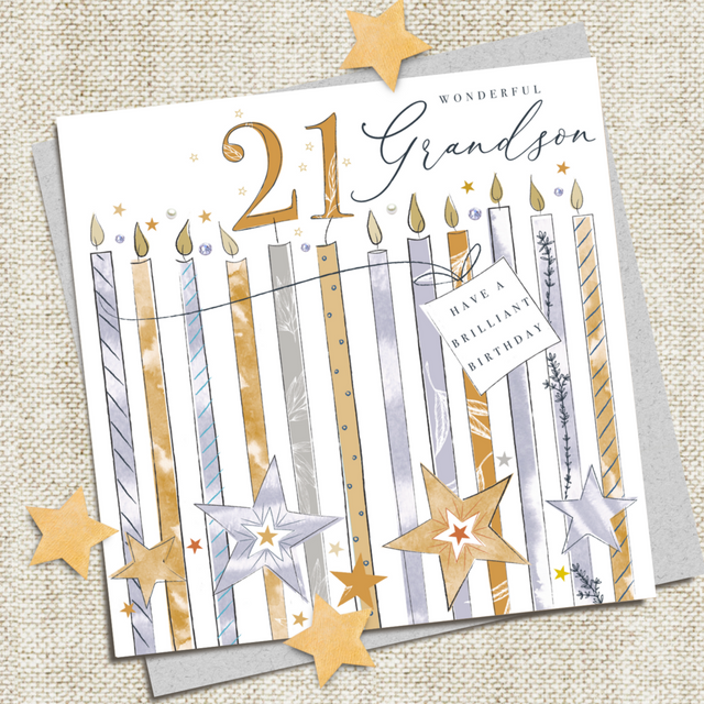 Grandson 21st Candle Birthday Card