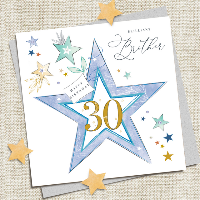 Brother 30th Star Birthday Card
