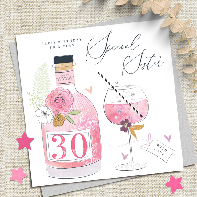 Sister Gin 30th Birthday Card
