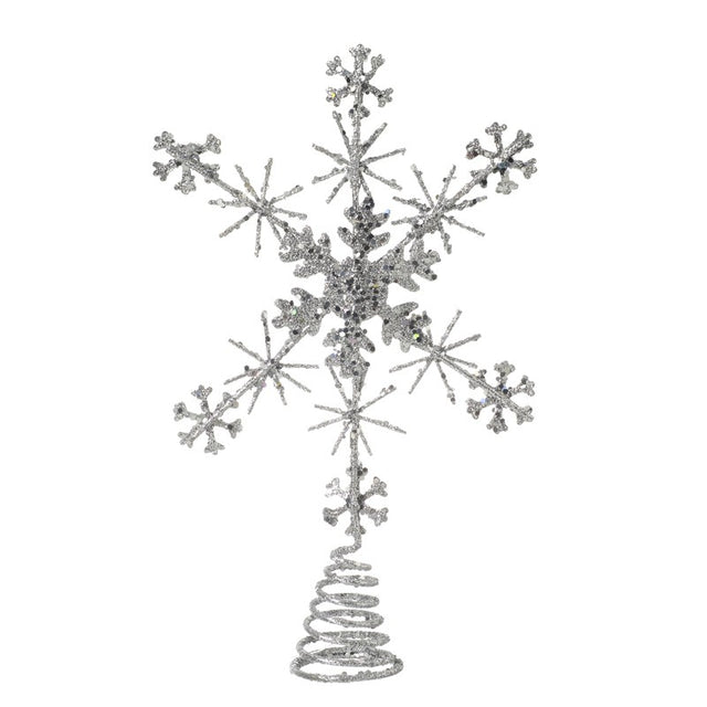 Silver Glitter Star Tree Topper
