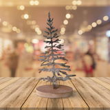 Silver Metal Tree on Wooden Base - Small