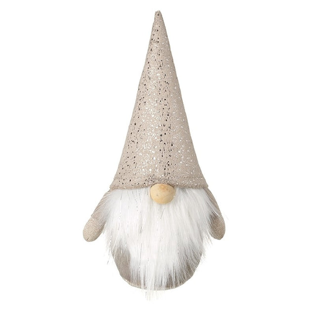 Sitting Gonk In Grey Mottled Hat