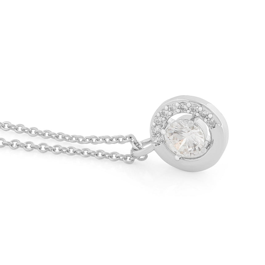 SNO Ellie Stone Pendant Necklace - Silver