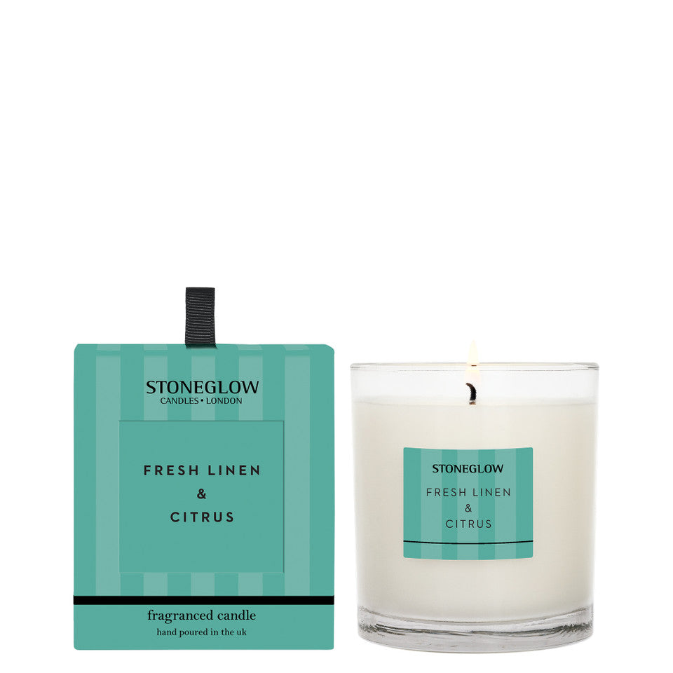 Stoneglow - Fresh Linen & Citrus Glass Candle