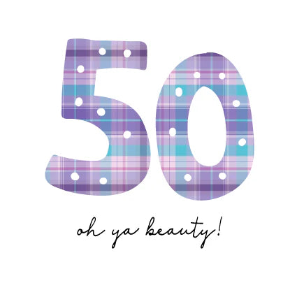 50 Tartan Number Birthday Card