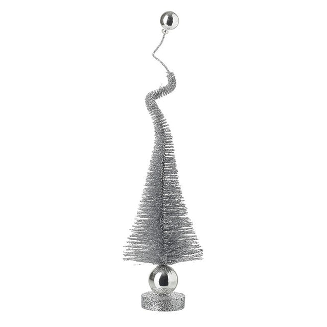 Silver Standing Tree With Silver Balls Small